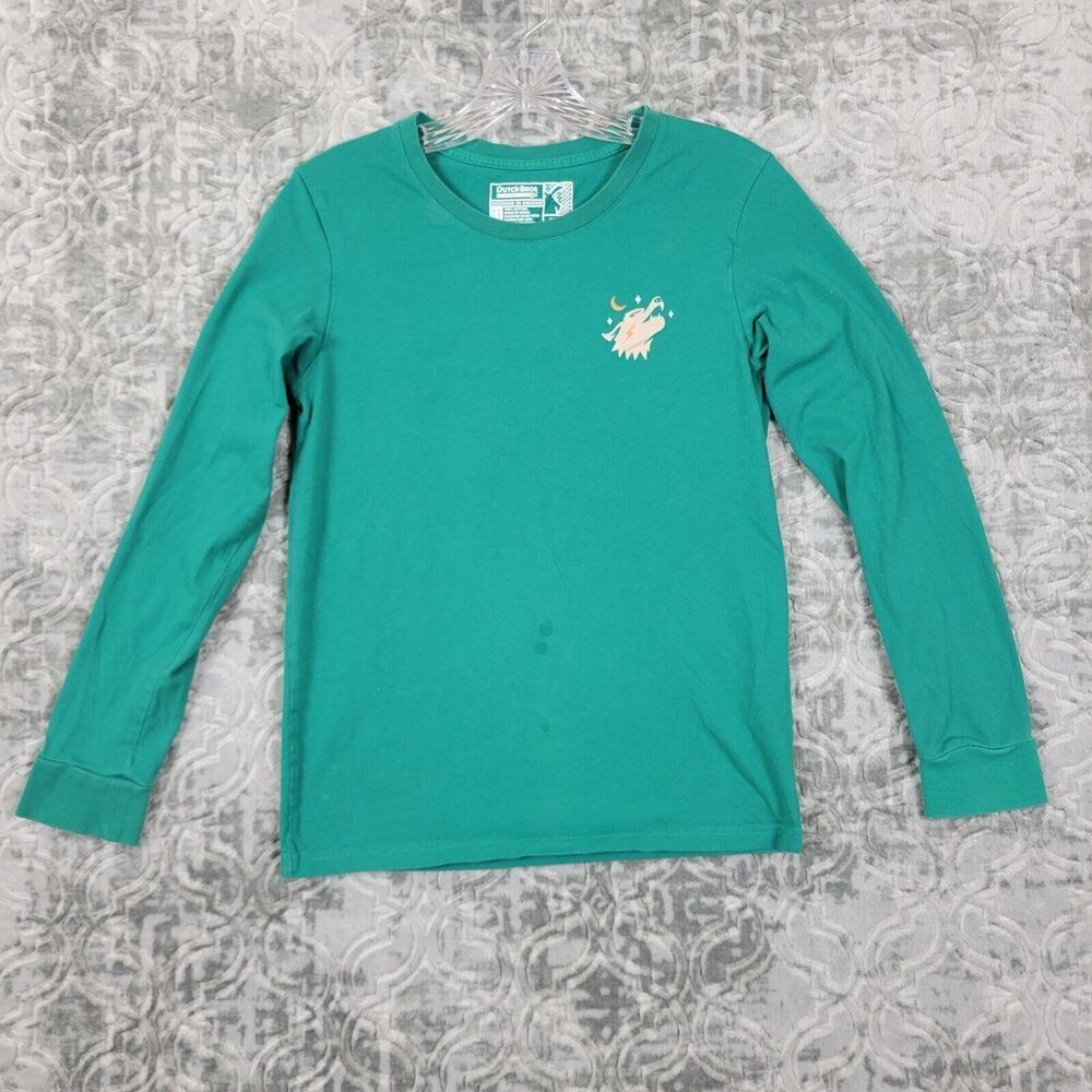 Dutch Bros Shirt Womens Small Teal Killer Coffee Bones Wolf Barista Employee